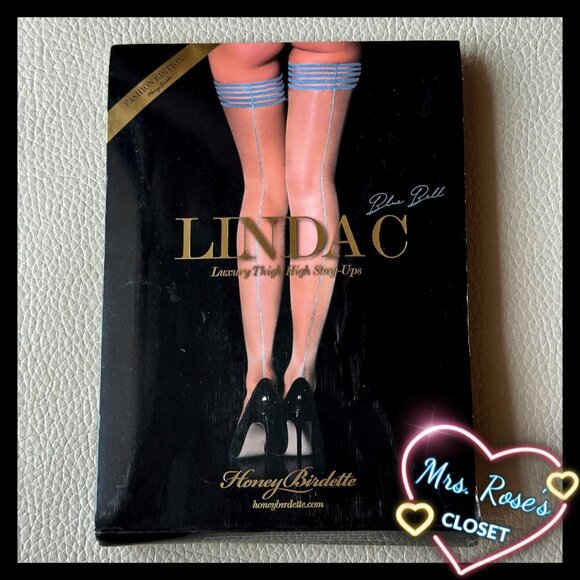 Honey Birdette Linda C Blue Bell Thigh High Stockings, Size Medium - Picture 1 of 3